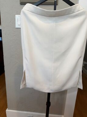 J.Crew Sail Off-White Lined Mini Skirt with Side Slits Size 6P A5380 ElasticBack